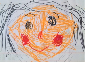 子供が描いたママの似顔絵